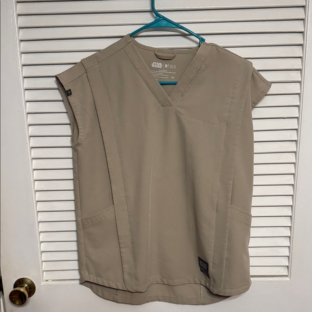 Figs Women's Tan V-Neck Blouse